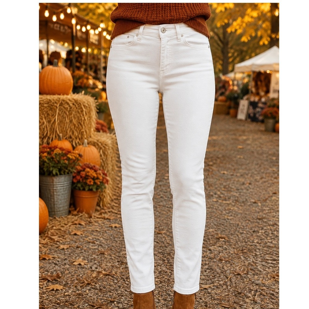 Rag & Bone High Rise Ankle Skinny‎ Jeans White Preppy Crop Denim Fall Womens 25